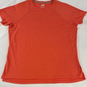 REI Co-op Orange Athletic Tee Moisture Wicking Outdoor Hiking Run Shirt Large